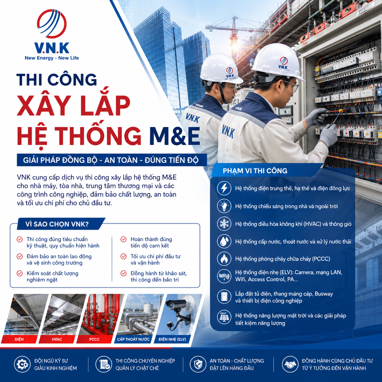 Thi công xây lắp hệ thống M&E
